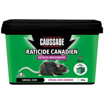  Appât blocs - raticide canadien - espèces résistantes -  300 g - seau de 1
