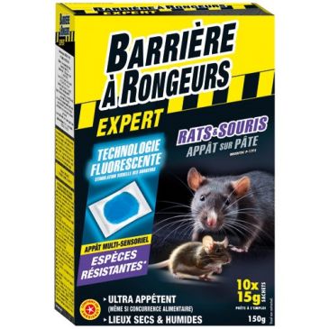 Rats souris appât sur pâte  espèces résistances 150 g