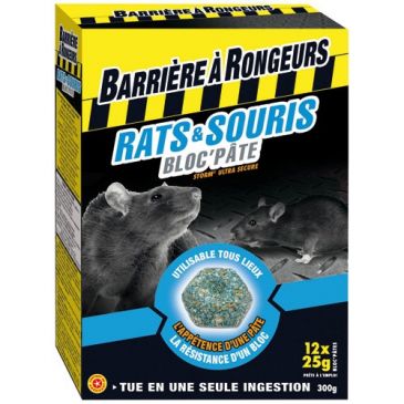 Rats souris bloc pâte appât 300g