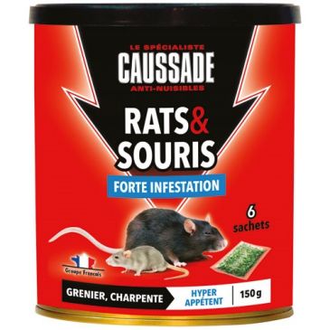 Rats souris céréales forte infestation 150g