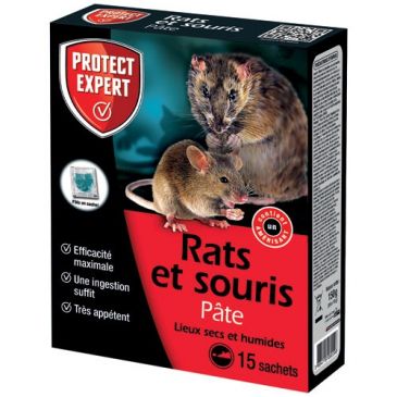 Appât pâte - rats et souris - 150 g - 15 sachets de 10 g 