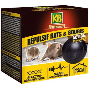 Répulsif rats et souris électromagnétique 130m²