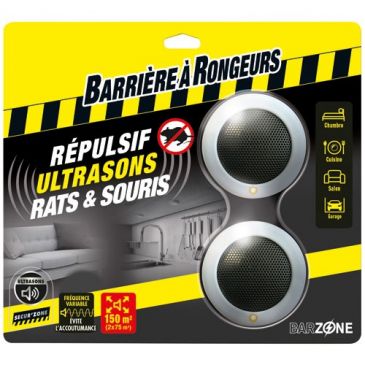 Répulsif ultrasons - rats et souris - lot de 2