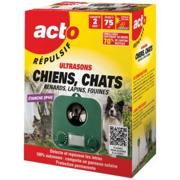 Retro repulsif ultrason chiens chats photovoltaique