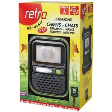 Retro répulsif ultrasons chiens chats lapins fouines herons