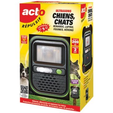 Retro répulsif ultrasons chiens chats lapins fouines herons