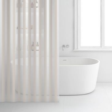 Rideau douche 180x200cm peva rayé blanc