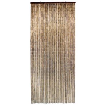 Rideau de porte Acajou bâtonnets bambou vernis noir - 90x200 cm