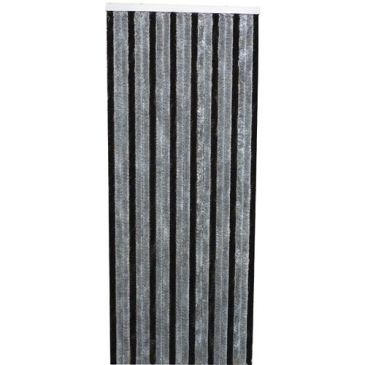 Rideau de porte Florence chenilles 90x220 cm - gris, noir