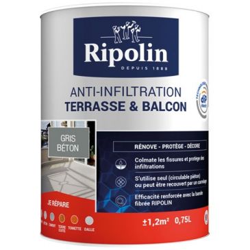 Ripolin anti infiltration terrasses balcons gris 0.75l