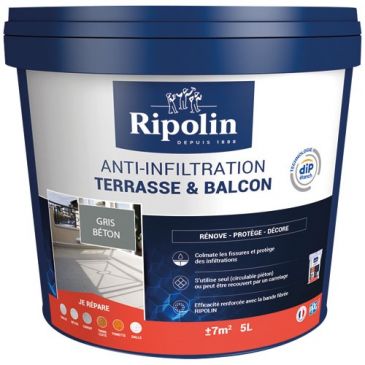 Ripolin anti infiltration terrasses balcons gris 5l
