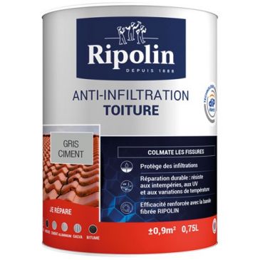 Ripolin anti infiltration toiture gris ciment 0.75l