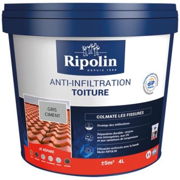 Ripolin anti infiltration toiture gris ciment 4l