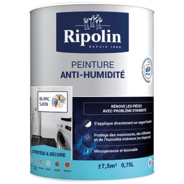 Peinture anti-humidité 0,75 L Satin - Blanc