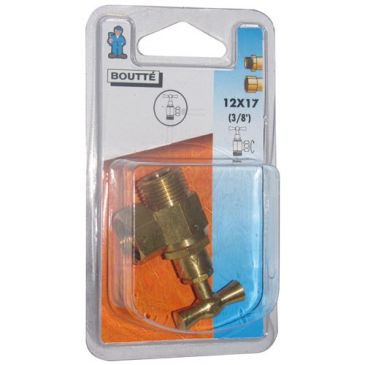 Robinet chasse 12x17 brut équerre sur carte
