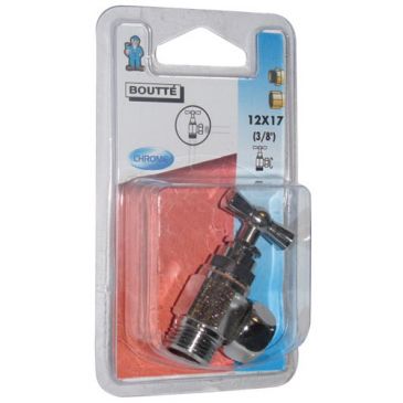 Robinet chasse 12x17 chrome équerre sur carte