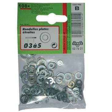 Rondelle plate étroite assortiment d.3-4-5 sachet