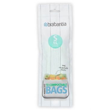 Rouleau de 10 sacs poubelle compostables Code S - 6 L - Perfect Fit