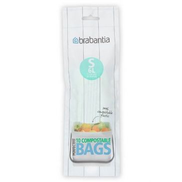 Rouleau 10 sacs poubelle compostables Code S - 6 L - Perfect Fit
