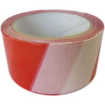 Rubalise de signalisation blanc/rouge 50mmx100m