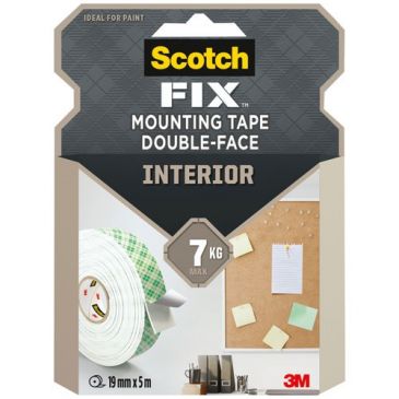 Ruban adhésif - double-face - interior - 19 mm x 5 m - 7 Kg