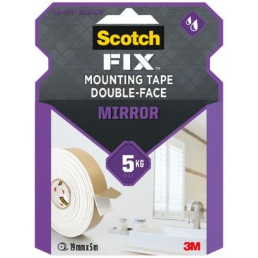 Ruban adhésif - double-face - spécial miroir - 19 mm x 5 m - 5 Kg