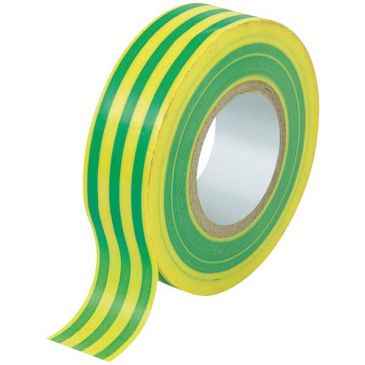Ruban adhesif isolant 19mm 25 m v/jaune sachet/cav