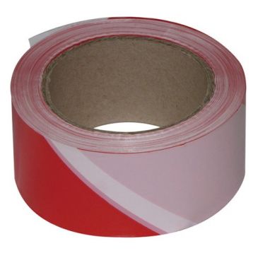 Ruban chantier rouge/blanc 100mx50mm