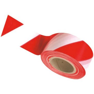 Ruban de chantier rouge blanc alterne 5cm x 100m