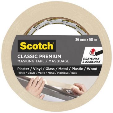Ruban de masquage classique - prenium - plâtre/vinyl/verre/métal/plastique/