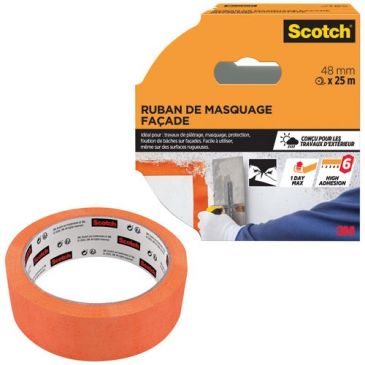 Ruban de masquage - façade - 48 mm x 25 m - orange





