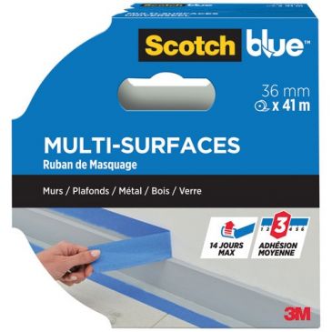 Ruban de masquage - multi-surfaces - murs/plafonds/métal/bois/verre - 36 mm