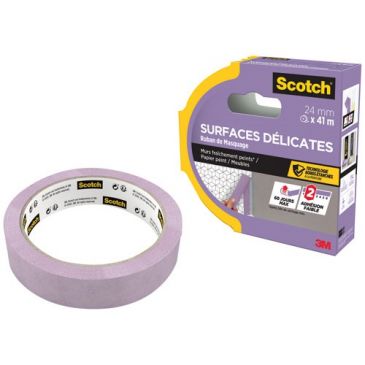 Ruban de masquage - surfaces délicates - murs fraichement peints - 24 mm x 