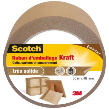 Ruban d'emballage - adhésif - très solide - kraft - 48 mm x 50 m
