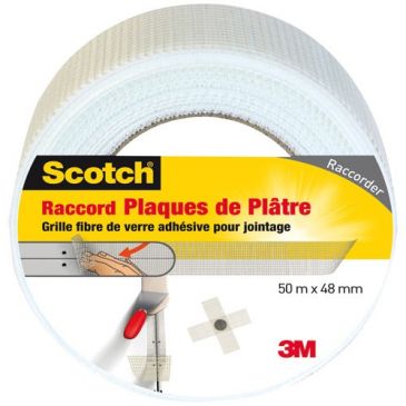 Ruban adhésif - raccord - plaques de plâtre - grille fibre de verre pour jo