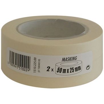 Ruban masquage lisse beige 25mm x 50m lot de 2