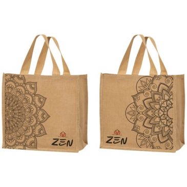 Sac cabas jute décor zen 30 l