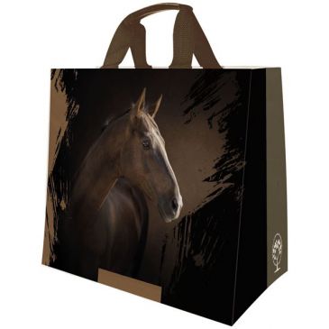 Sac cabas polypro tisse chevaux 33l dim.43+20x38cm