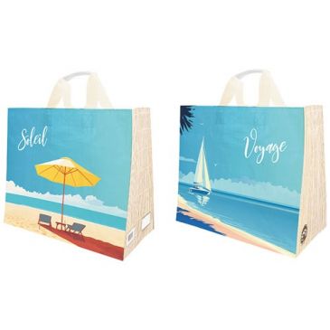Sac cabas polypropylène tisse voyage soleil 33 L 43x20x38cm