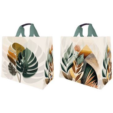 Sac cabas pp tissé 33 l feuilles tropicales