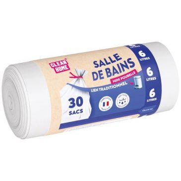 Sac poubelle blanc hygiene et beauté 6 l x 30
