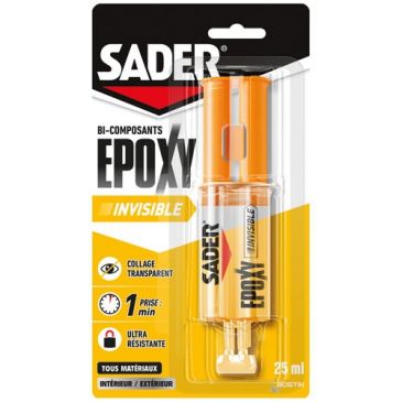 Sader colle epoxy invisible bicomposant 25 ml
