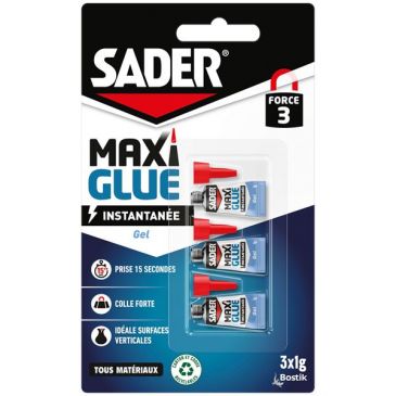 Colle Maxi Glue tous matériaux universel gel - transparent - 3x1g