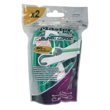 Tendeur - 2 crochets - L : 80 cm - D9.5 mm - vert - lot de 2 