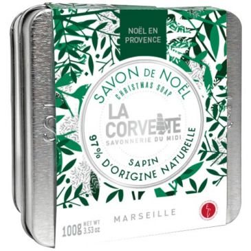 Coffret cube savon de Noël sapin 100 g + boîte