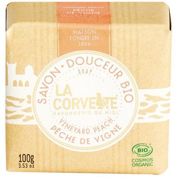Savon douceur bio pèche de vigne 100g