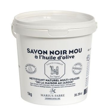 Savon noir mou Multi-usages à l'huile d'olive - pâte 1kg 
