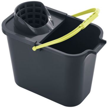 Seau avec essoreur rect. 12l gris