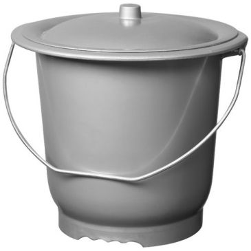 Seau hygiénique - grand modèle - avec couvercle - 10 L - silver