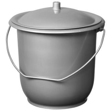 Seau hygiénique - petit modèle - avec couvercle - 5 L - silver